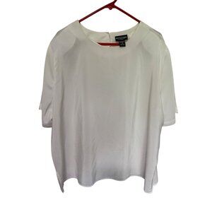 Notations White Polyester Blouse/Shell Womans 3X S/S